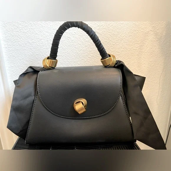 NWOT Charles & Keith black satchel bag, BRAND NEW - Picture 1 of 6
